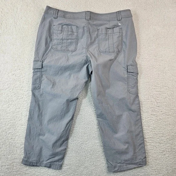 Eddie Bauer Womens 18 Gray Cargo Capri Pants Ripstop Stretch Hiking Crop Pants - Picture 2 of 13